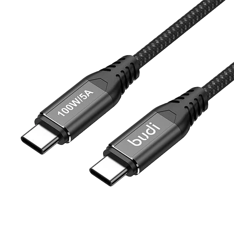 Budi DC220TT Cable 100W 1.5m Braided Aluminium shell Black Mascom International.webp